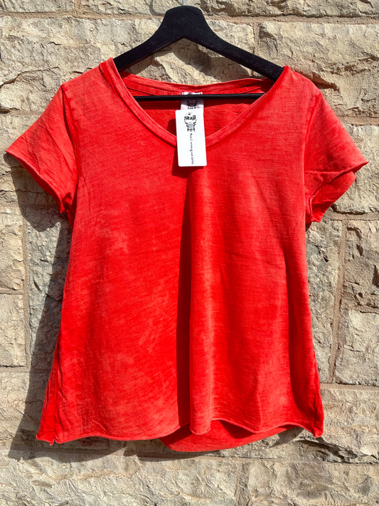 A-formad t-shirt röd