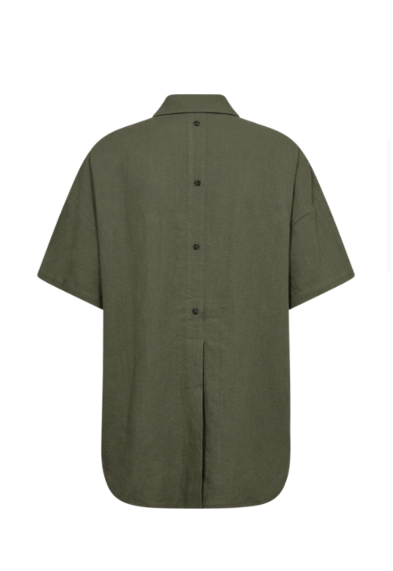 Kortärmad linneskjorta armygrön - FQLAVA