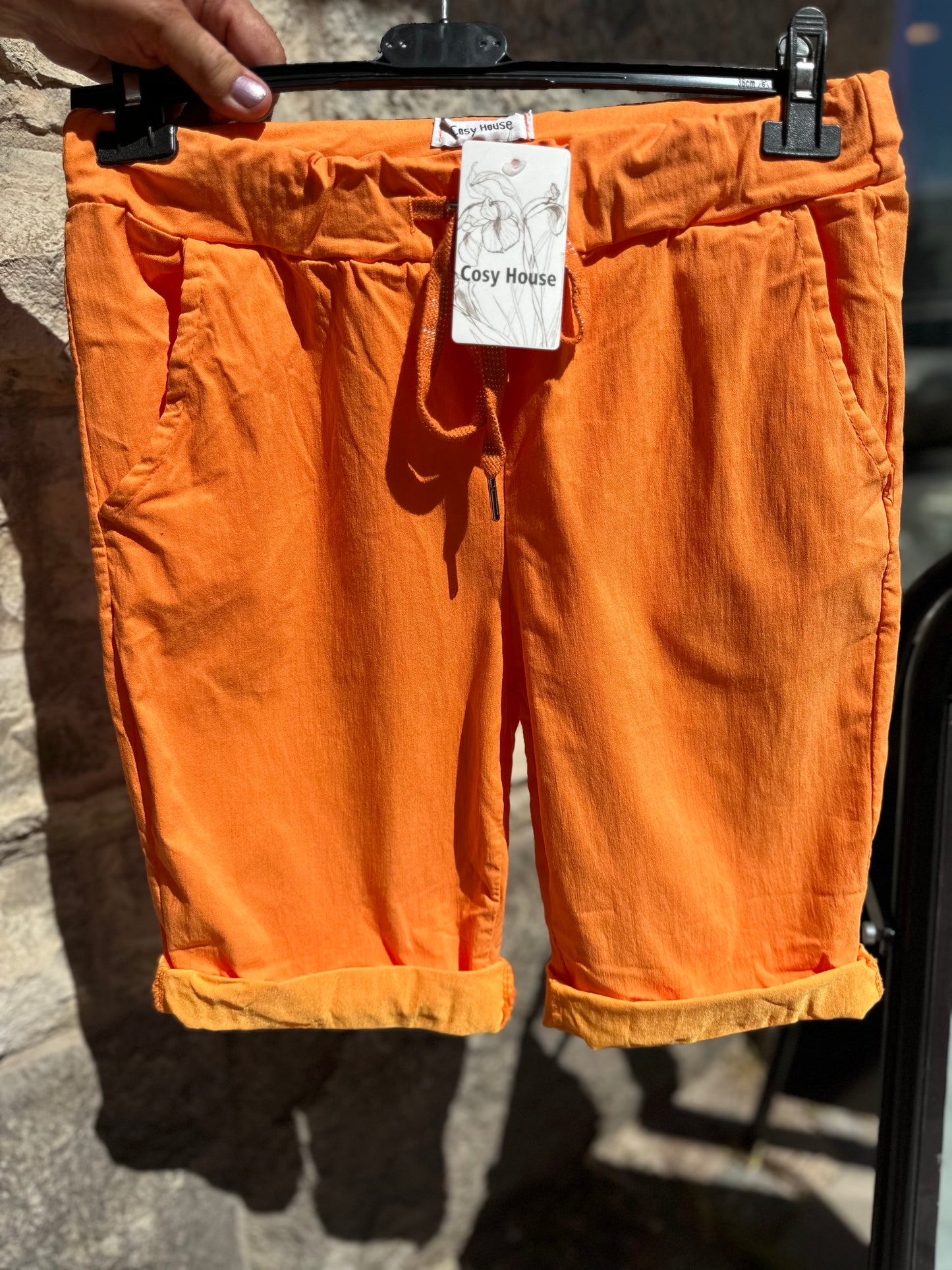 Shorts med stretch - orange