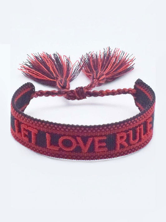 Armband Let Love Rule i röd/svart