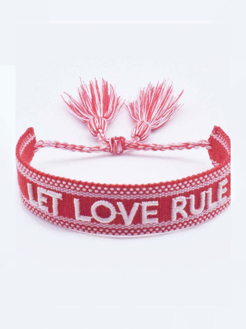 Armband Let Love Rule i röd/vit